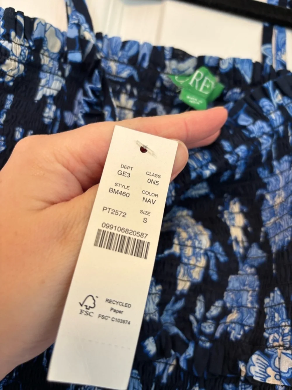 J.Crew Blue Floral Smocked Maxi Dress Size Small NWT Cottagecore Summer